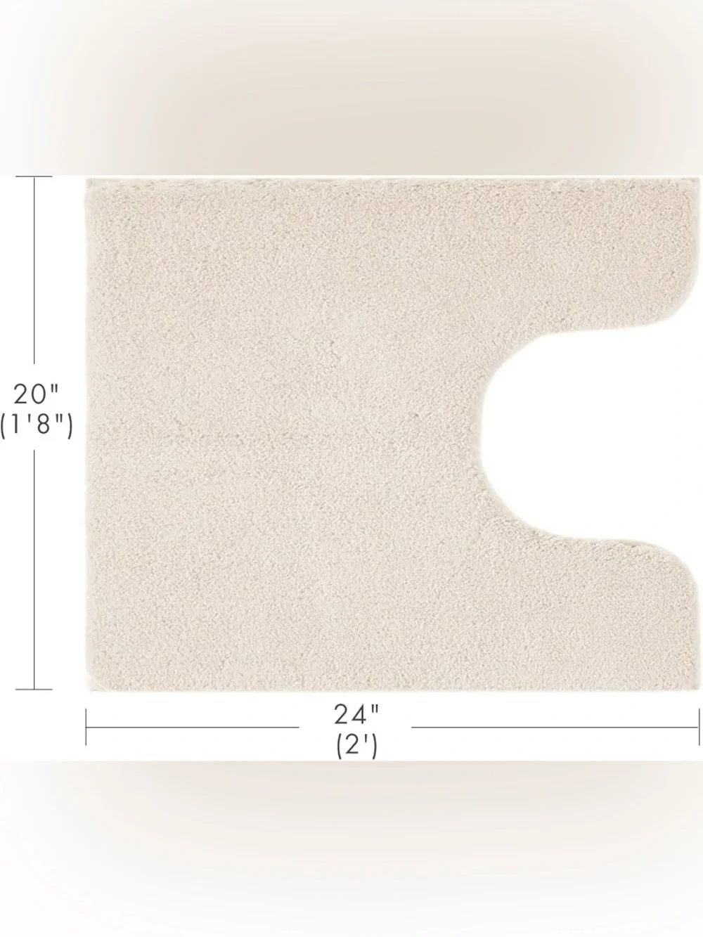 Madison Park Marshmallow Super Soft Toilet Rug, Contour, Natural